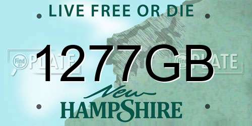 1277GB New Hampshire License Plate