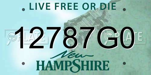 12787G0 New Hampshire License Plate