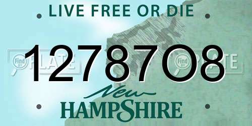 12787O8 New Hampshire License Plate