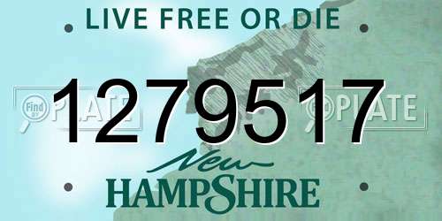 1279517 New Hampshire License Plate