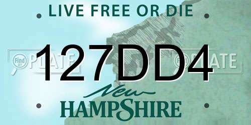 127DD4 New Hampshire License Plate