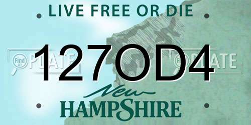 127OD4 New Hampshire License Plate