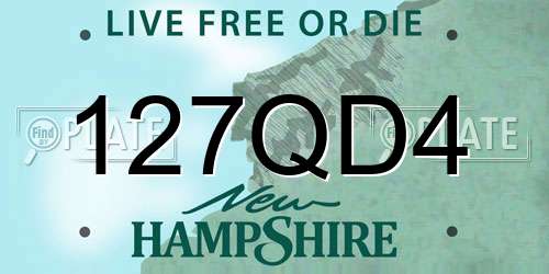 127QD4 New Hampshire License Plate