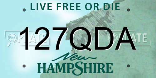 127QDA New Hampshire License Plate