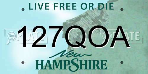 127QOA New Hampshire License Plate