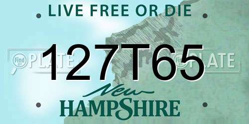 127T65 New Hampshire License Plate