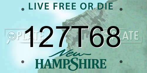 127T68 New Hampshire License Plate
