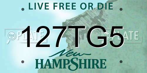 127TG5 New Hampshire License Plate