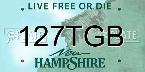127TGB New Hampshire License Plate