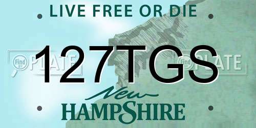 127TGS New Hampshire License Plate