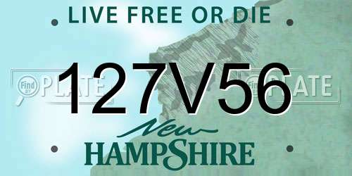 127V56 New Hampshire License Plate
