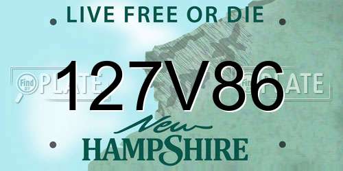127V86 New Hampshire License Plate