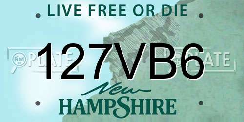 127VB6 New Hampshire License Plate