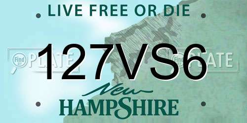 127VS6 New Hampshire License Plate
