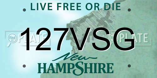 127VSG New Hampshire License Plate