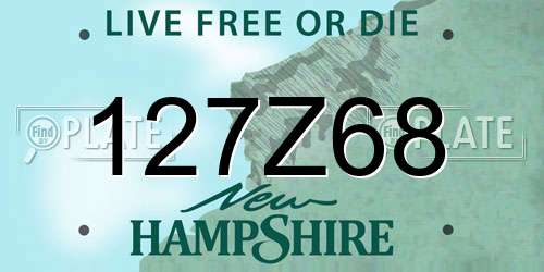 127Z68 New Hampshire License Plate