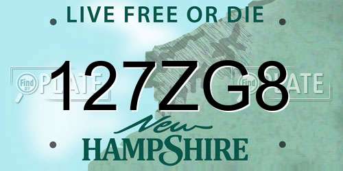 127ZG8 New Hampshire License Plate
