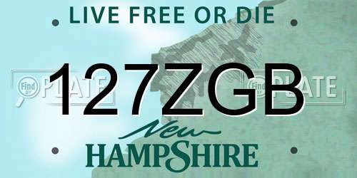 127ZGB New Hampshire License Plate