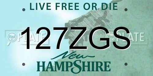 127ZGS New Hampshire License Plate
