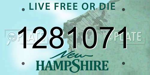 1281071 New Hampshire License Plate