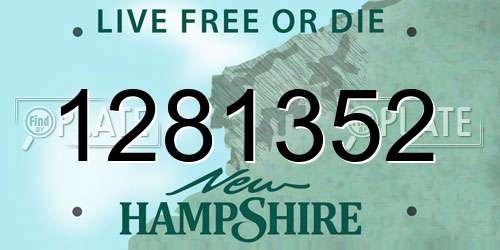 1281352 New Hampshire License Plate