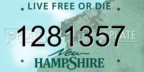 1281357 New Hampshire License Plate