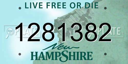 1281382 New Hampshire License Plate