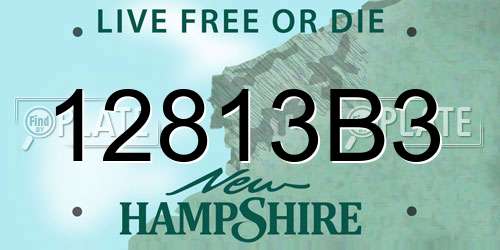 12813B3 New Hampshire License Plate