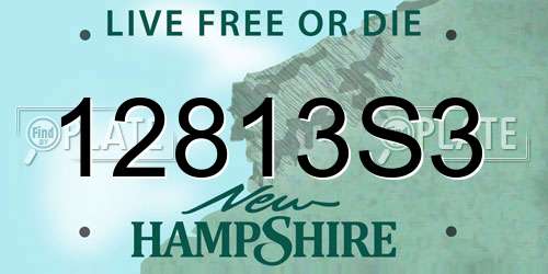 12813S3 New Hampshire License Plate