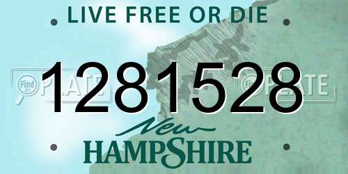 1281528 New Hampshire License Plate