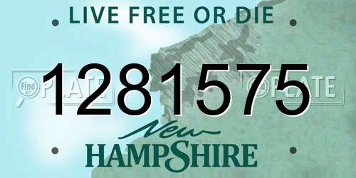 1281575 New Hampshire License Plate