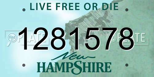 1281578 New Hampshire License Plate