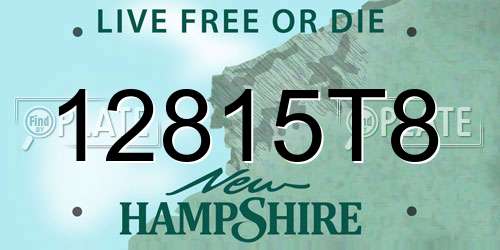 12815T8 New Hampshire License Plate