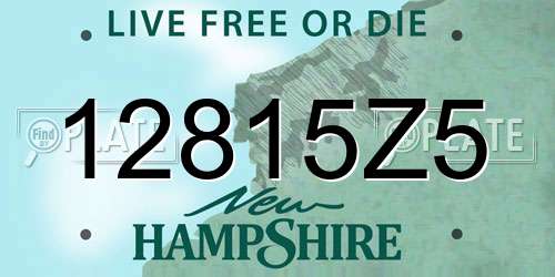 12815Z5 New Hampshire License Plate