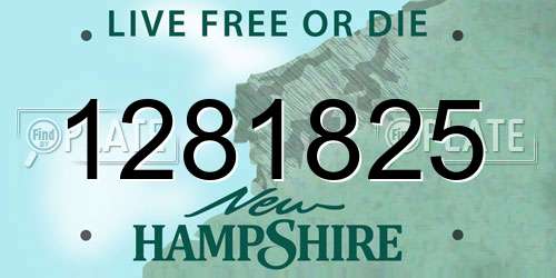 1281825 New Hampshire License Plate
