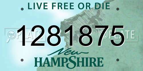 1281875 New Hampshire License Plate