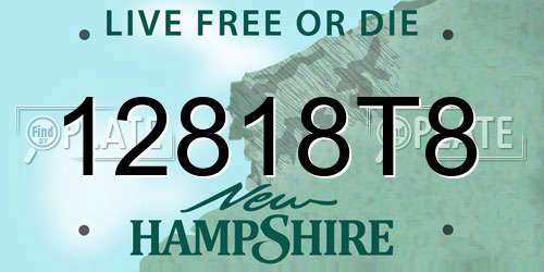 12818T8 New Hampshire License Plate