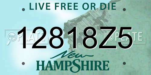 12818Z5 New Hampshire License Plate
