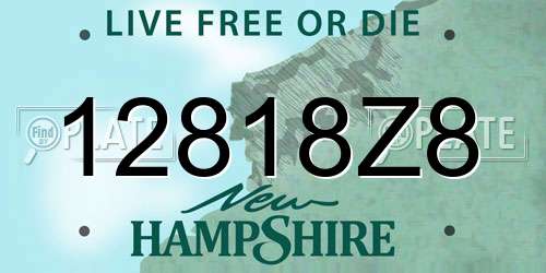 12818Z8 New Hampshire License Plate