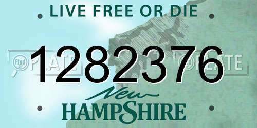 1282376 New Hampshire License Plate