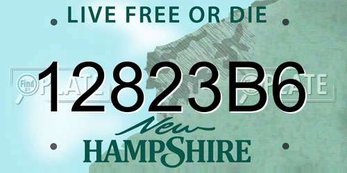 12823B6 New Hampshire License Plate