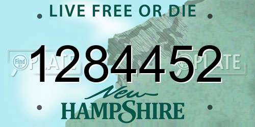1284452 New Hampshire License Plate