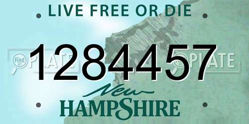 1284457 New Hampshire License Plate