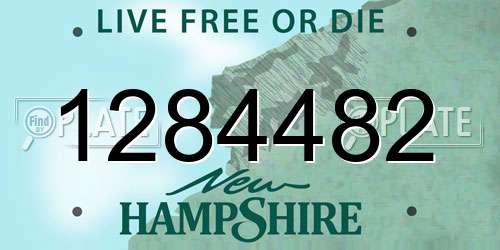 1284482 New Hampshire License Plate
