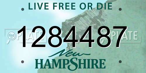1284487 New Hampshire License Plate