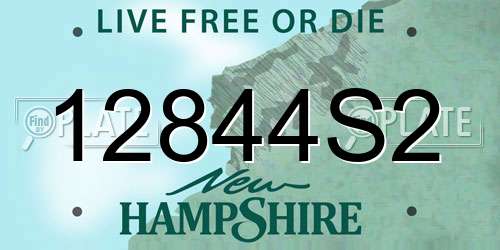 12844S2 New Hampshire License Plate
