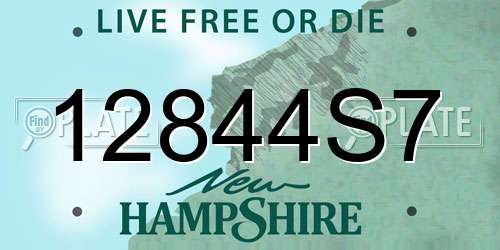 12844S7 New Hampshire License Plate