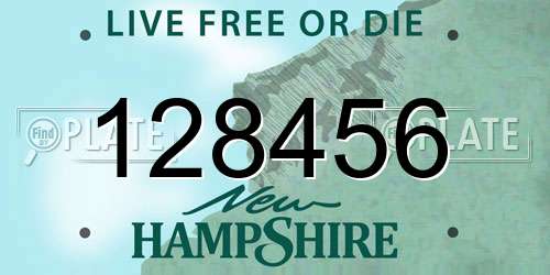 128456 New Hampshire License Plate