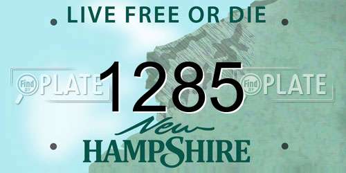 1285 New Hampshire License Plate