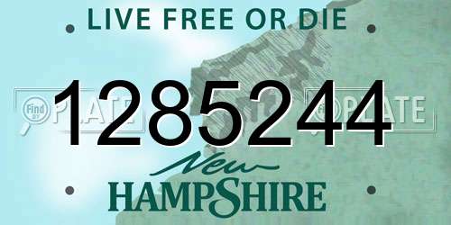 1285244 New Hampshire License Plate